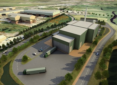 An artists impression of what Energos advanced thermal treatment facility in Lisburn will look like once it is completed